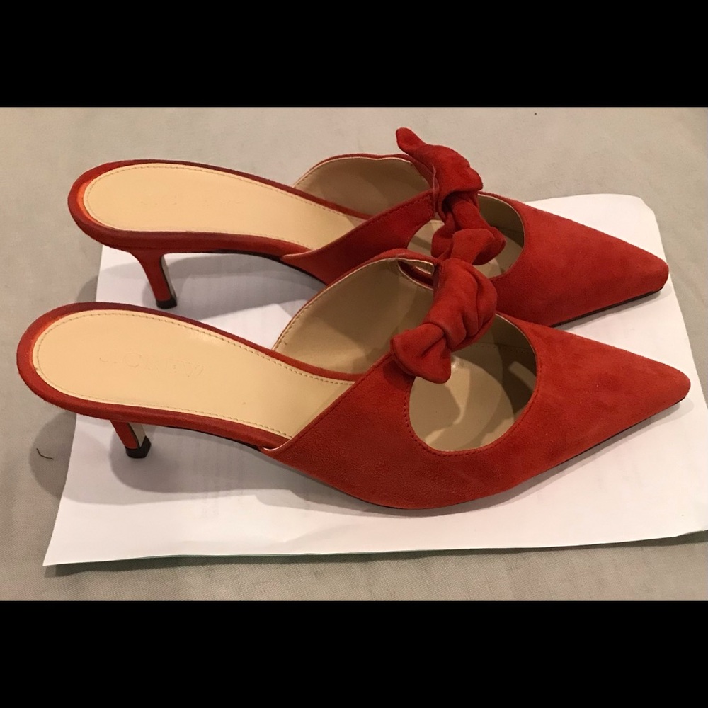 Jcrew Sophia Mules in Burnt Red